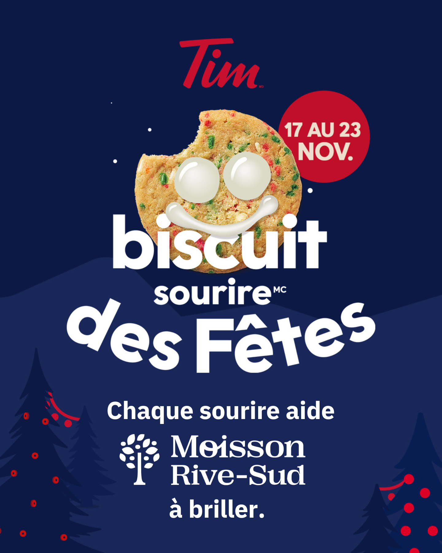 Semaine des Biscuits Sourire des Fêtes de Tim Hortons - Moisson Rive-Sud